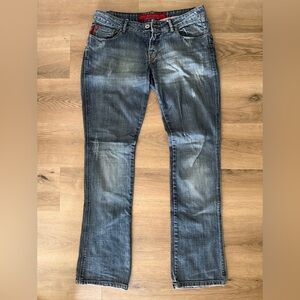 Ellus Originals Classic Women's Flare Jeans (Low Rise) in Washed Blue